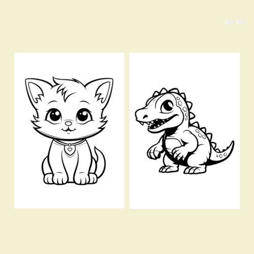 50 animals coloring page PDF instant download ! - Image 3