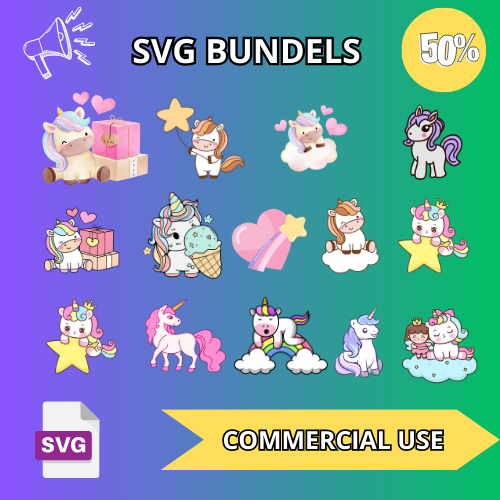 60 unicorn svg png instant download !