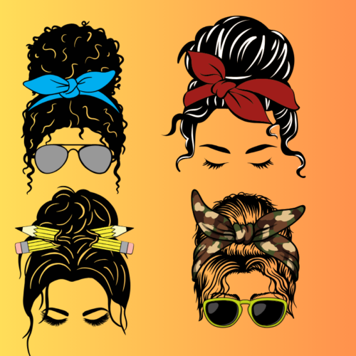 Best 40 Messy Bun Woman Mom SVG & PNG - Image 3