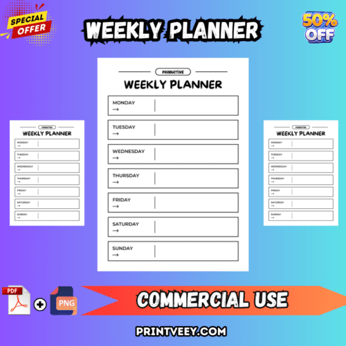 "Weekly Planner PDF," "organizing goals,"